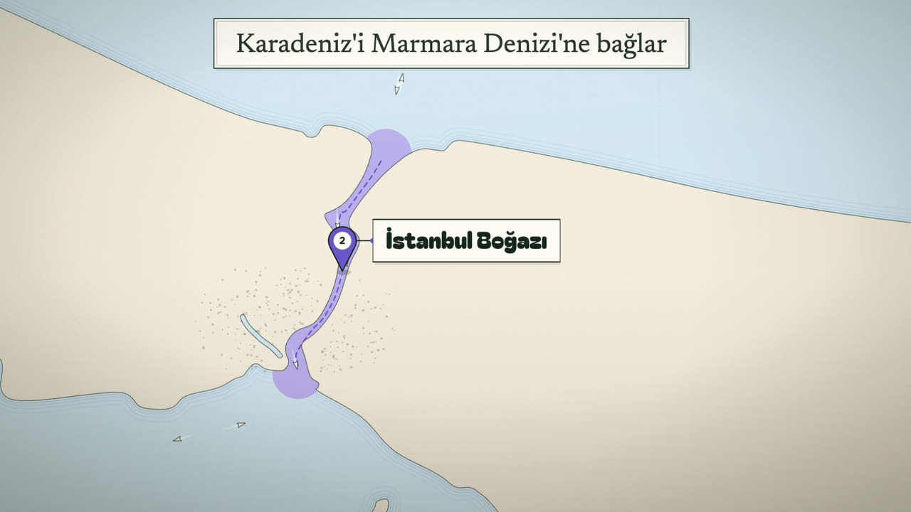 Harita hikâyesi biçiminde vitrin videosundan bir kare